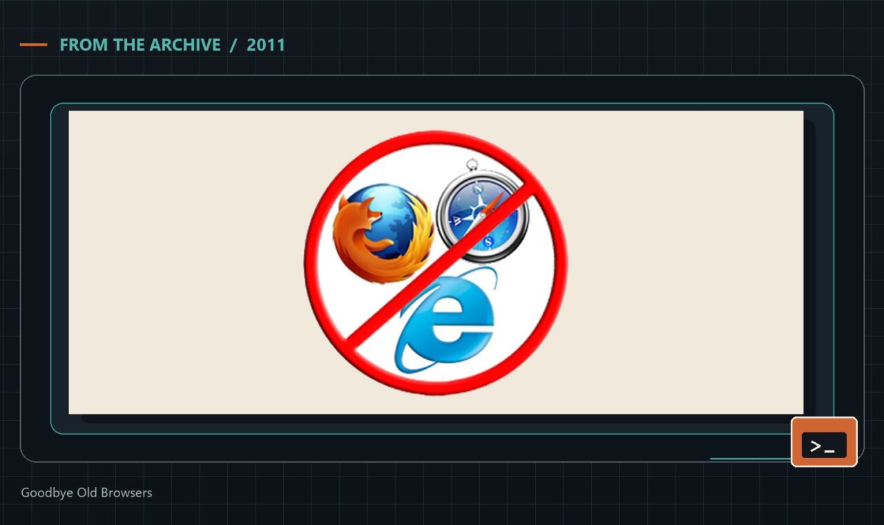 Goodbye Old Browsers - Bite of Tech archive header