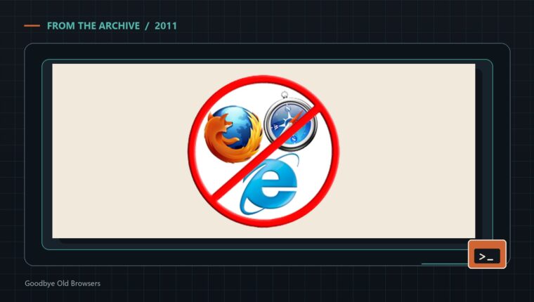 Goodbye Old Browsers - Bite of Tech archive header